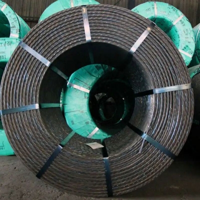 High Tensile Prestressed Concrete Bonded PT Strands Cables 12.7mm PC Strand Spiral Surface